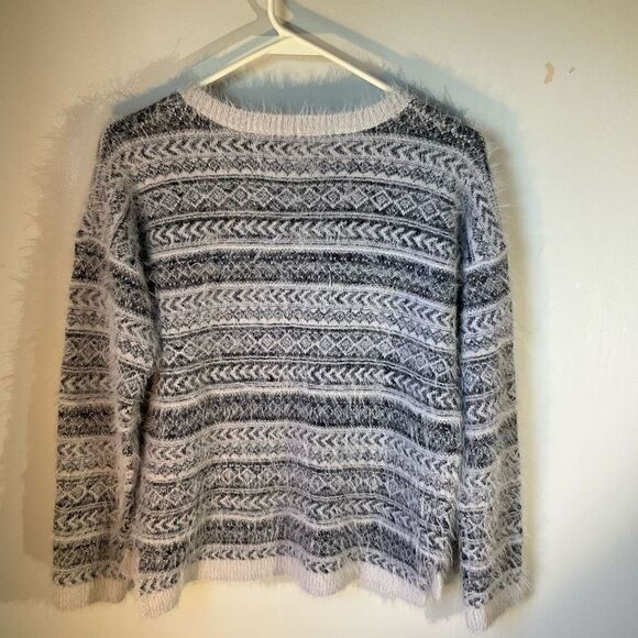 Springfield Knitwear Icy Blue Fuzzy Soft Sparkly Sweater Med - Picture 15 of 16